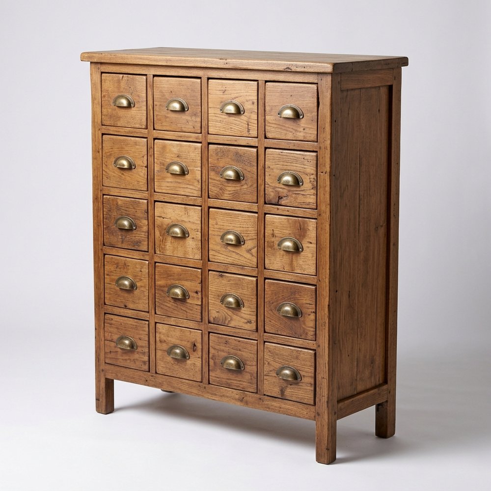 Narrow apothecary console